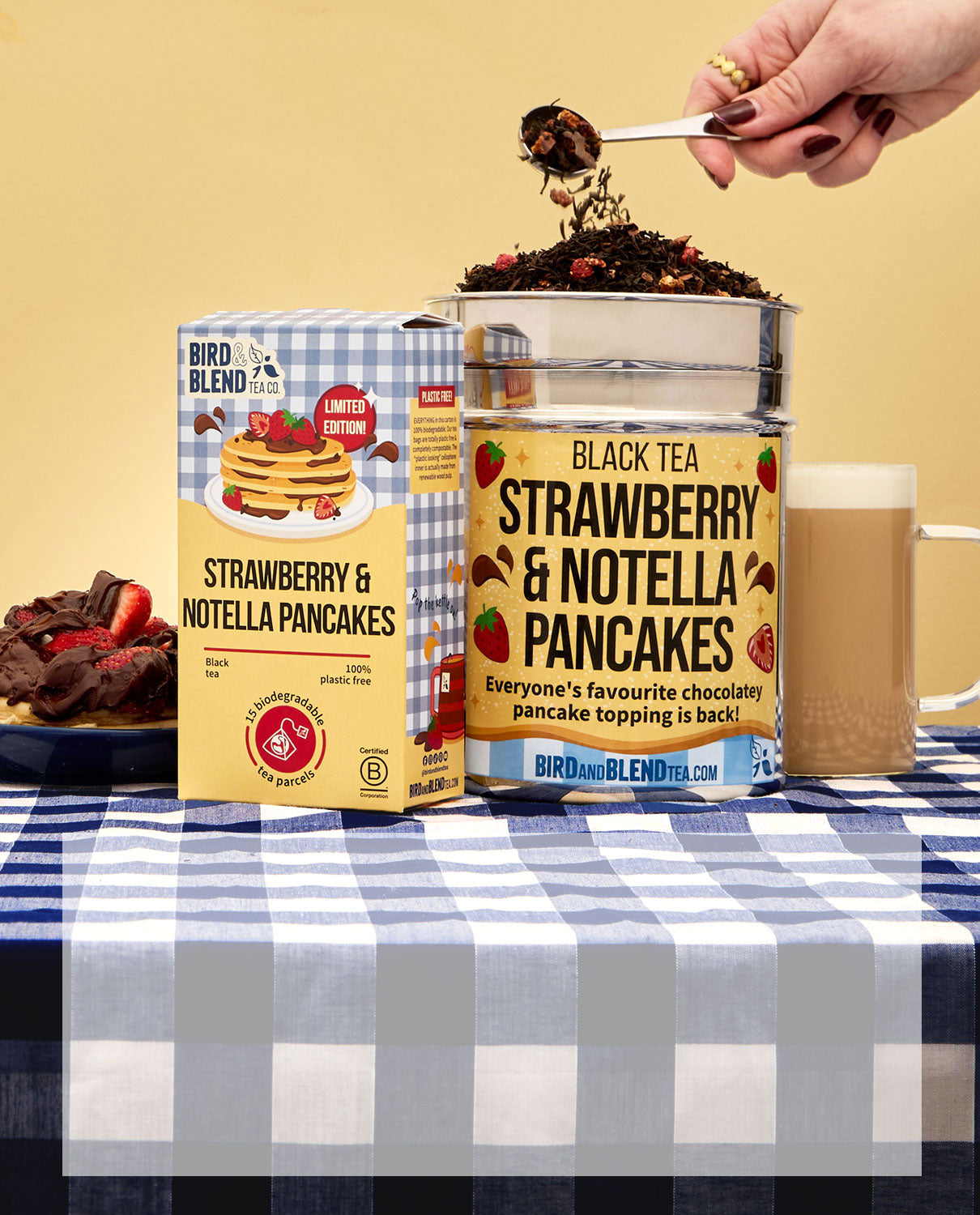 2026 strawberry and nutella pancakes tea