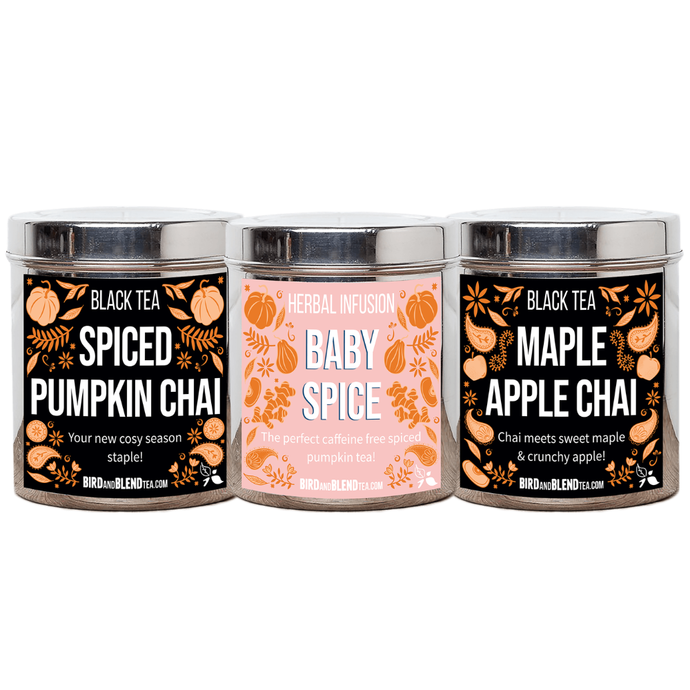Autumn loose leaf tin tea trio