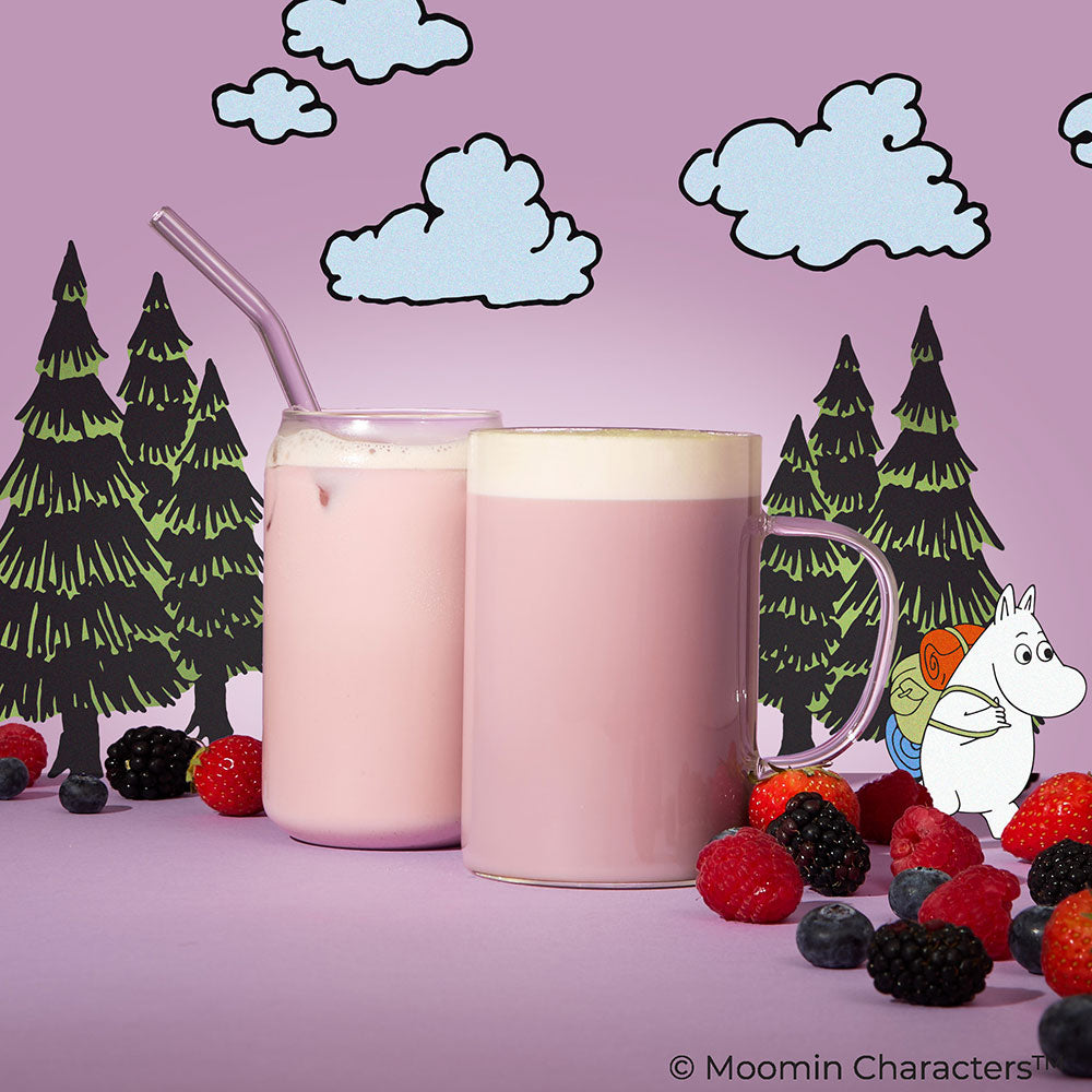 Moomins Berry Basket Hot & iced matcha latte