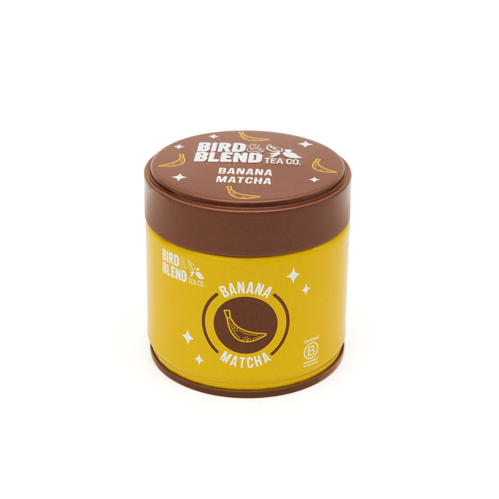 banana matcha tin