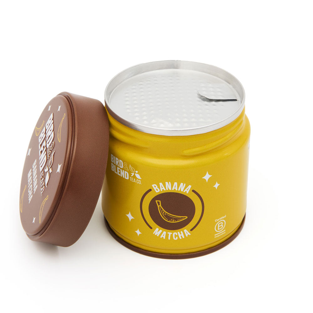 banana matcha tin