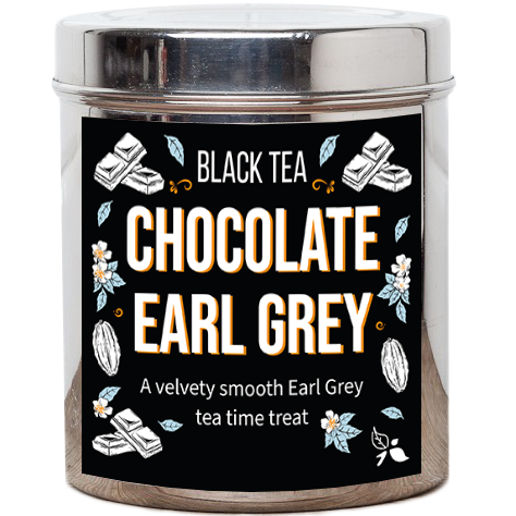 chocolate earl grey tea tin