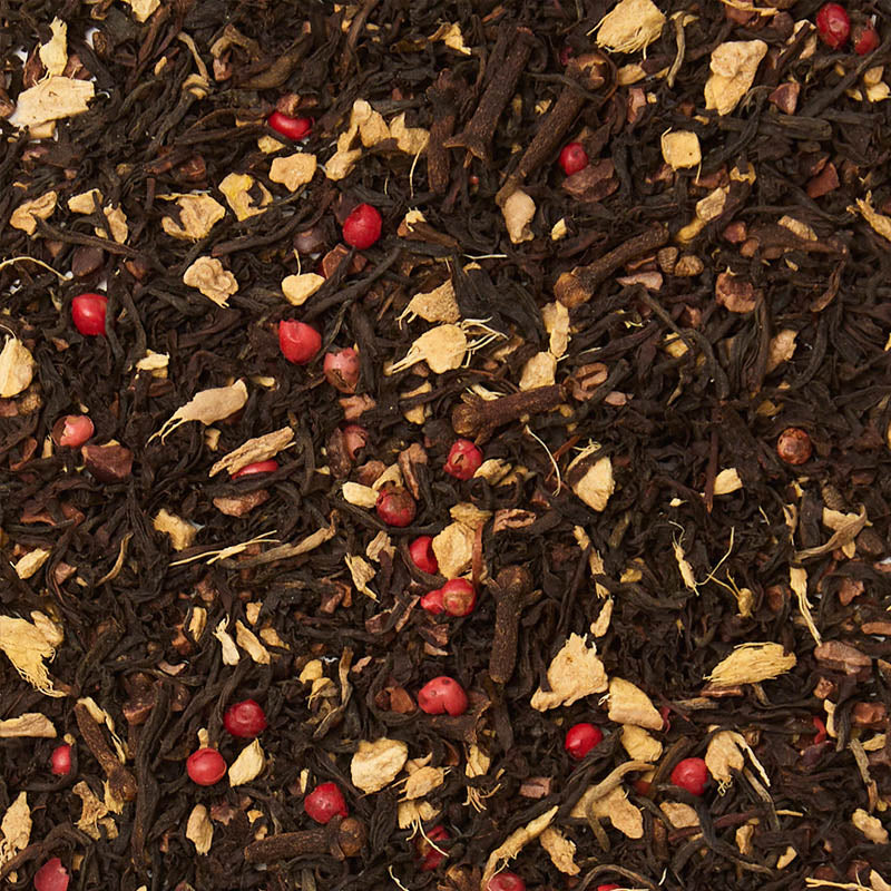 coconut masala chai tea flat lay