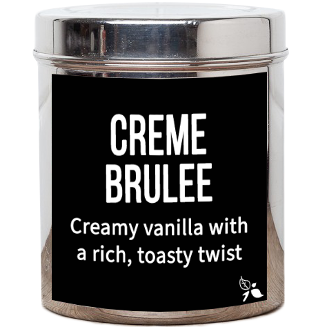 creme brulee tea tin