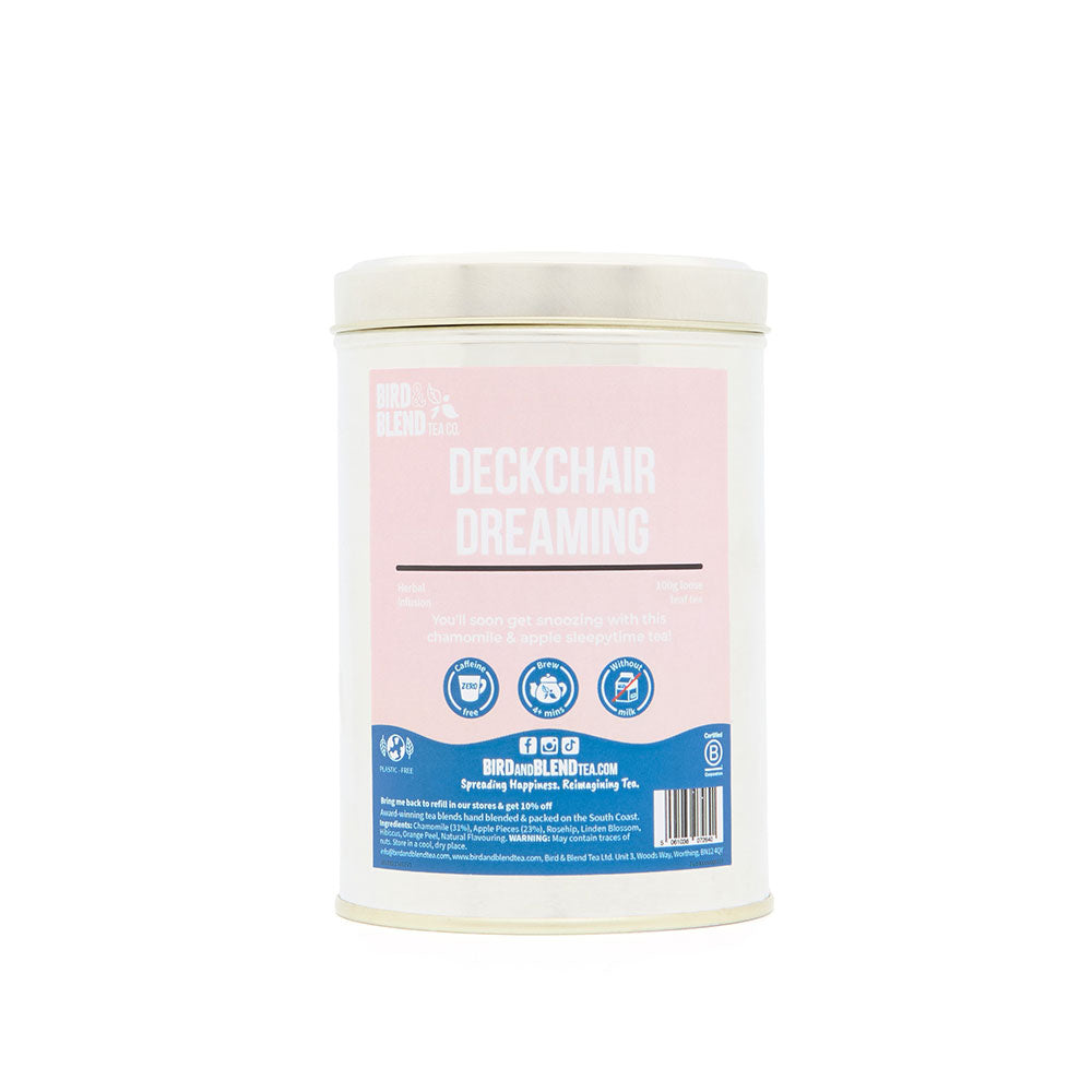deckchair dreaming 100g tin packaging