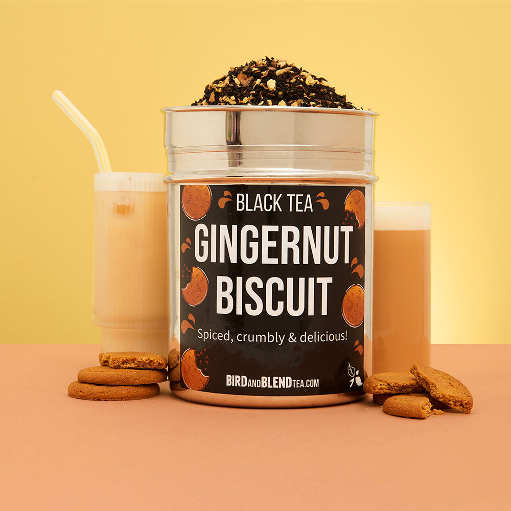 gingernut biscuits tea tin hot tea