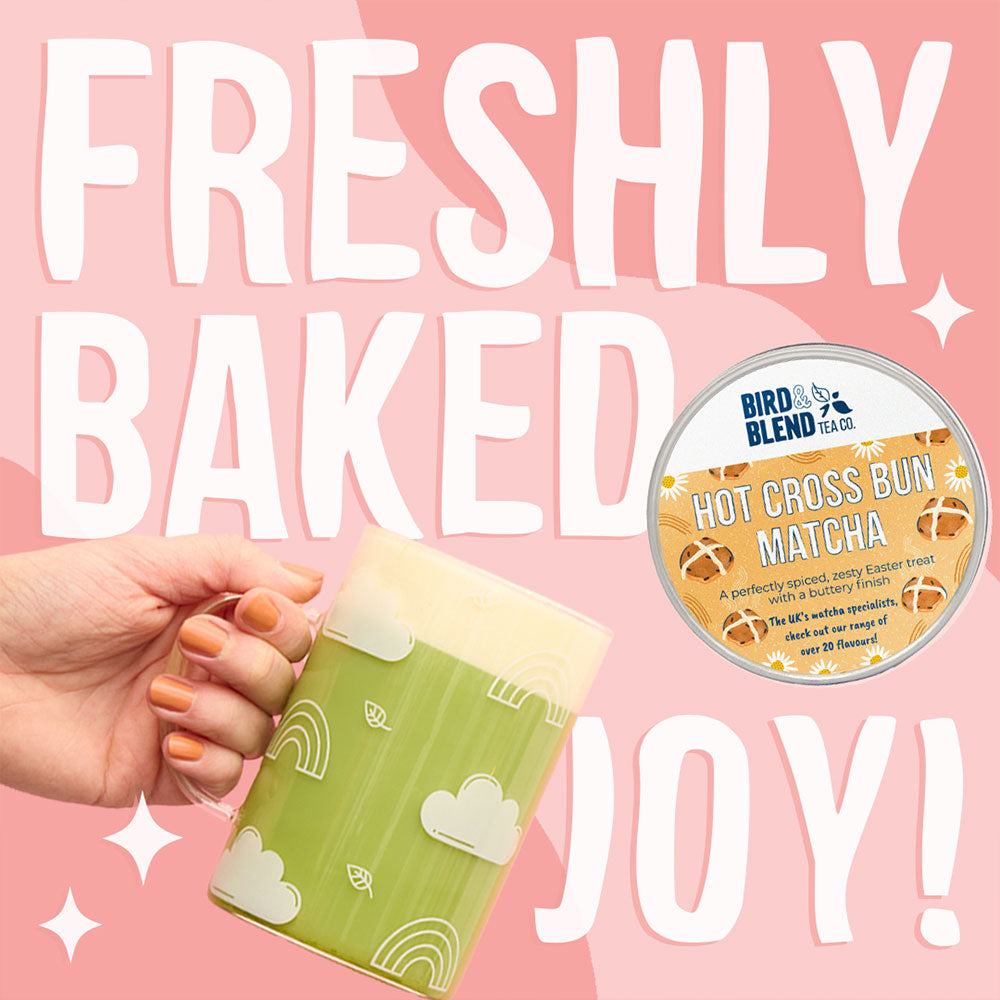 hot cross bun matcha freshly baked joy graphic