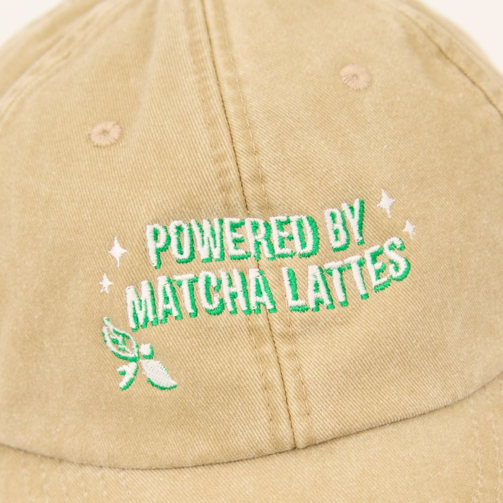 matcha cap embroidery details
