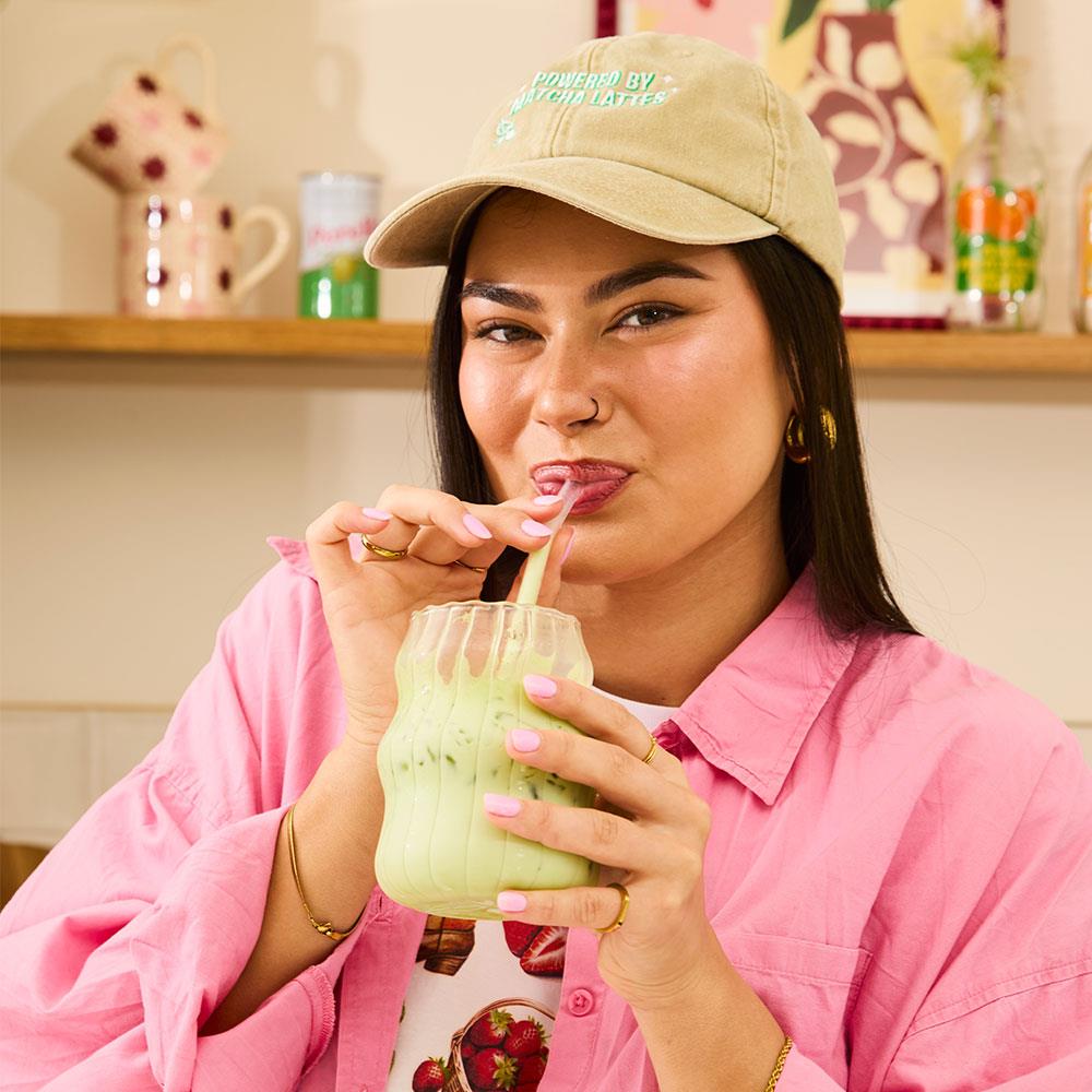 matcha cap on whilst drinking matcha