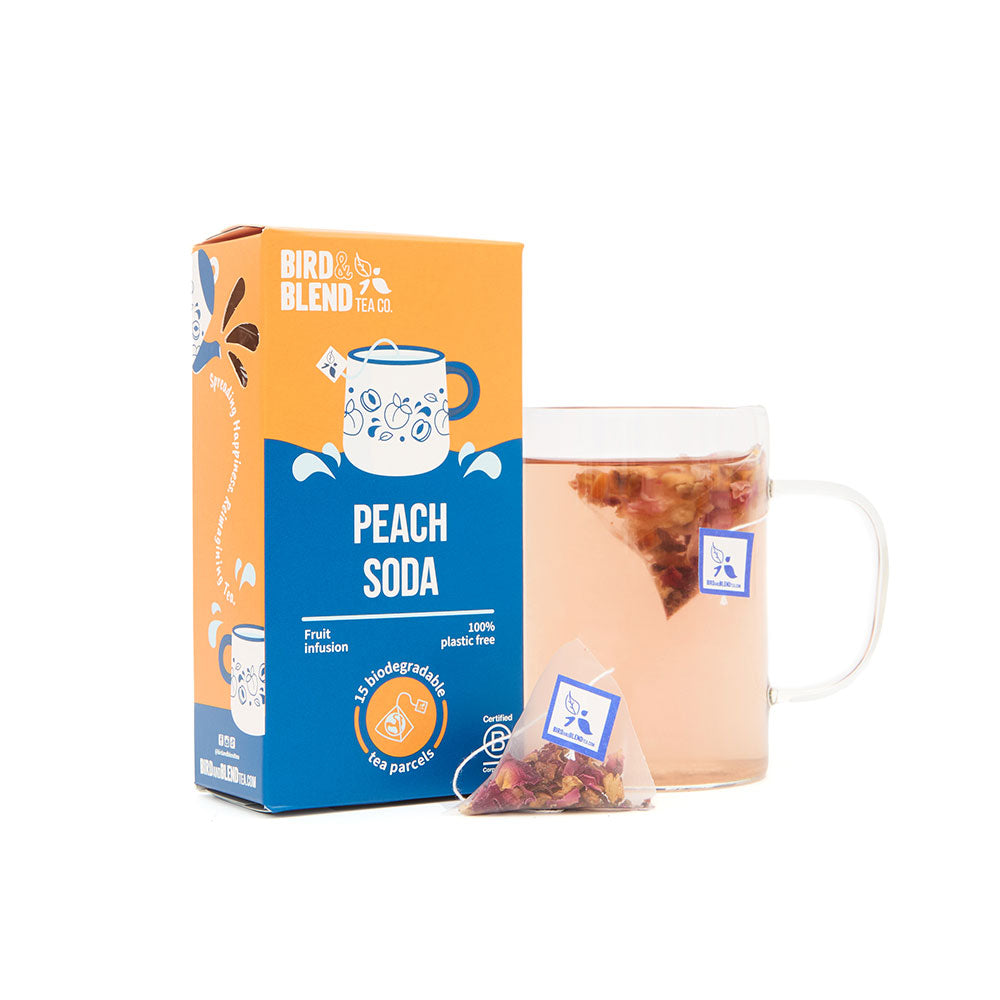peach soda tea bag parcel