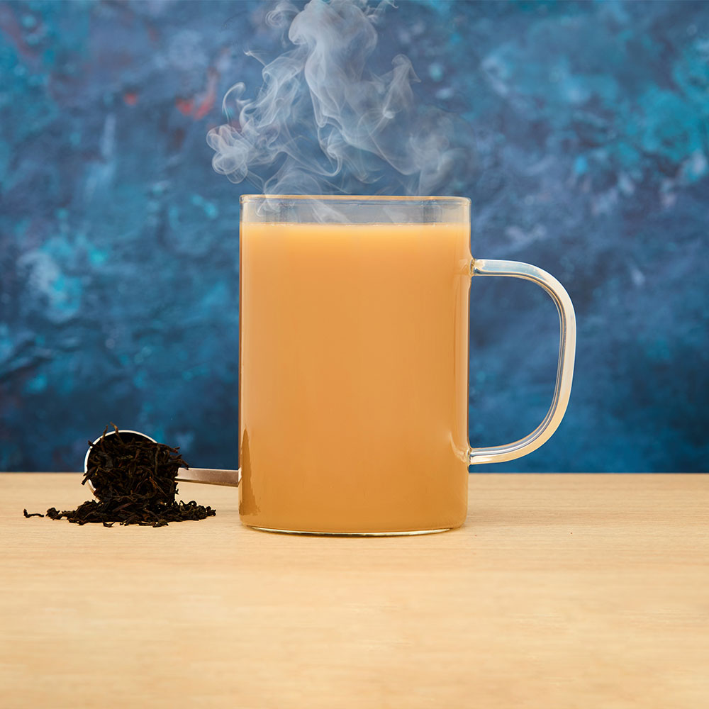 smoky earl grey hot cup of tea