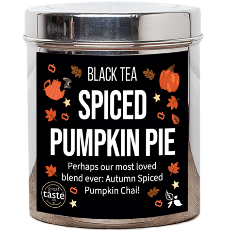 spiced pumpkin pie autumn stylised tin