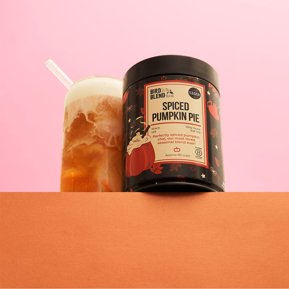 spiced pumpkin pie tea iced with tea tin limited edition