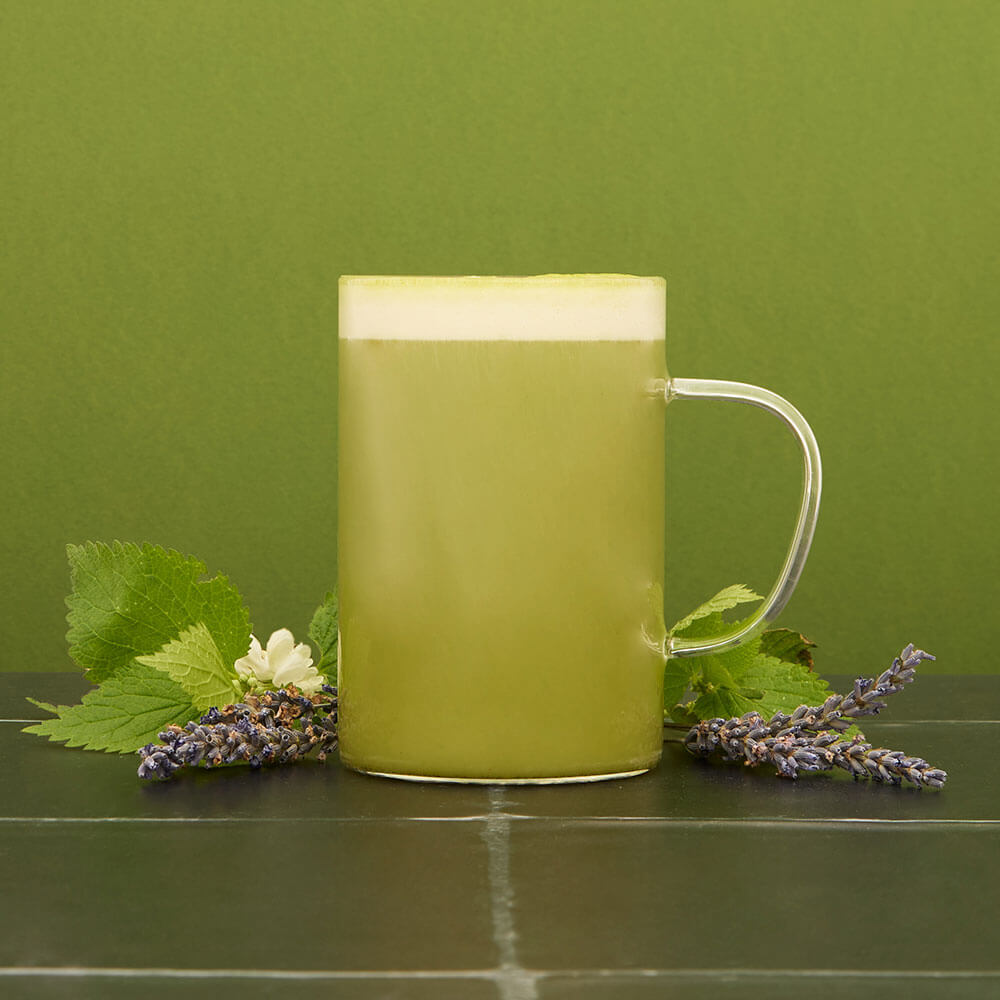 Wicked spellbinding emerald Elphaba lavender hot matcha latte