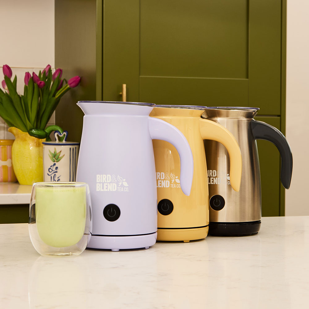 Matcha latte magic whisk in all colourways soft lilac & bamboo gloss & brushed steel