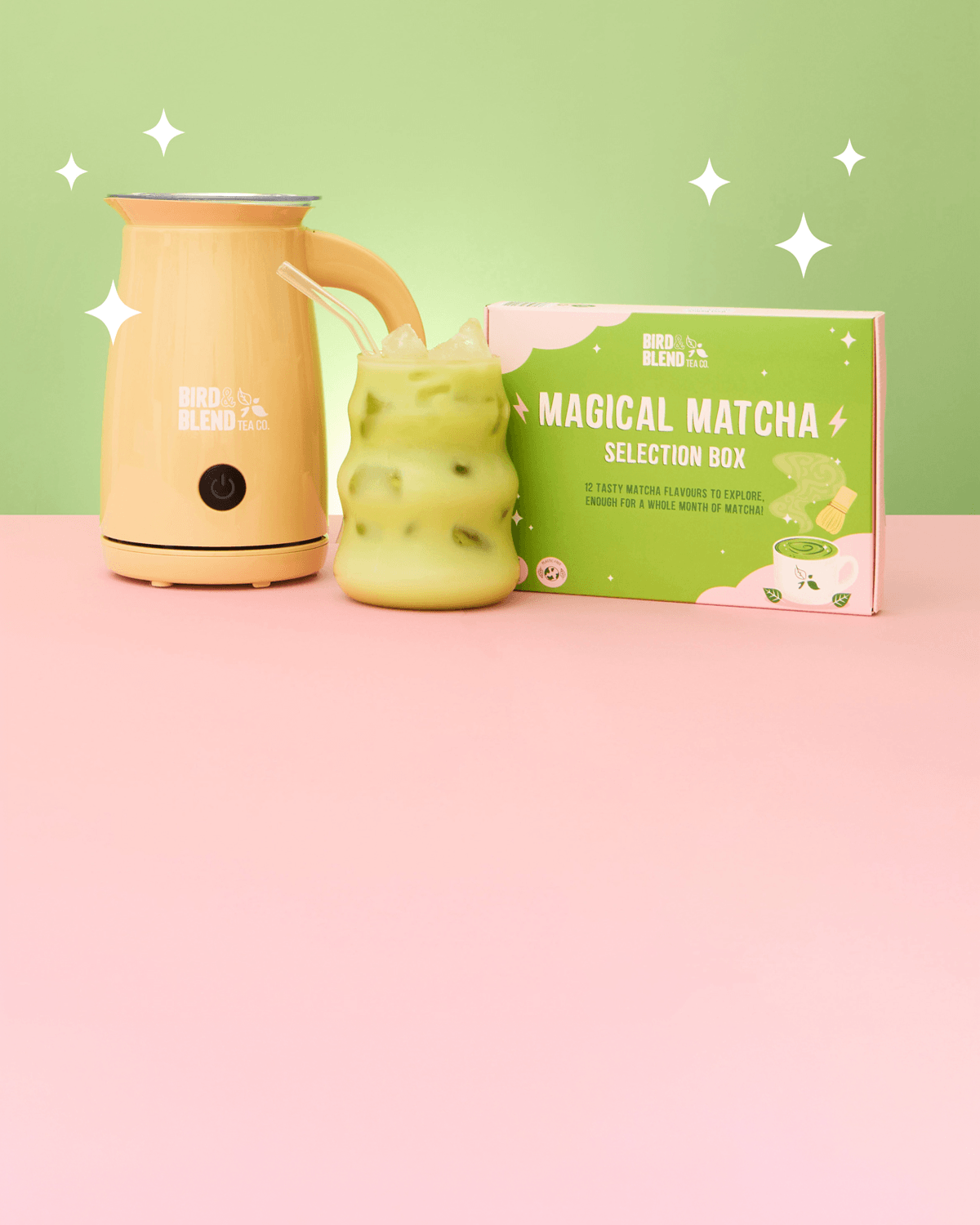 bamboo gloss matcha magic whisk & iced tea latte & magical matcha tea selection box mobile