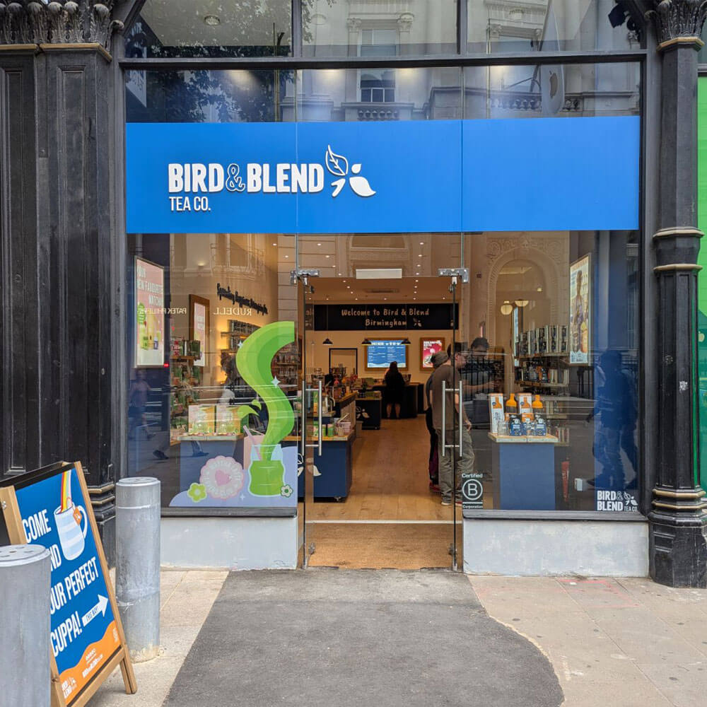 Bird & Blend Tea Co. front of Birmingham shop 