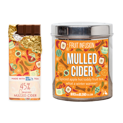 Mulled cider tea chocolate bar and mulled cider tea wall tin