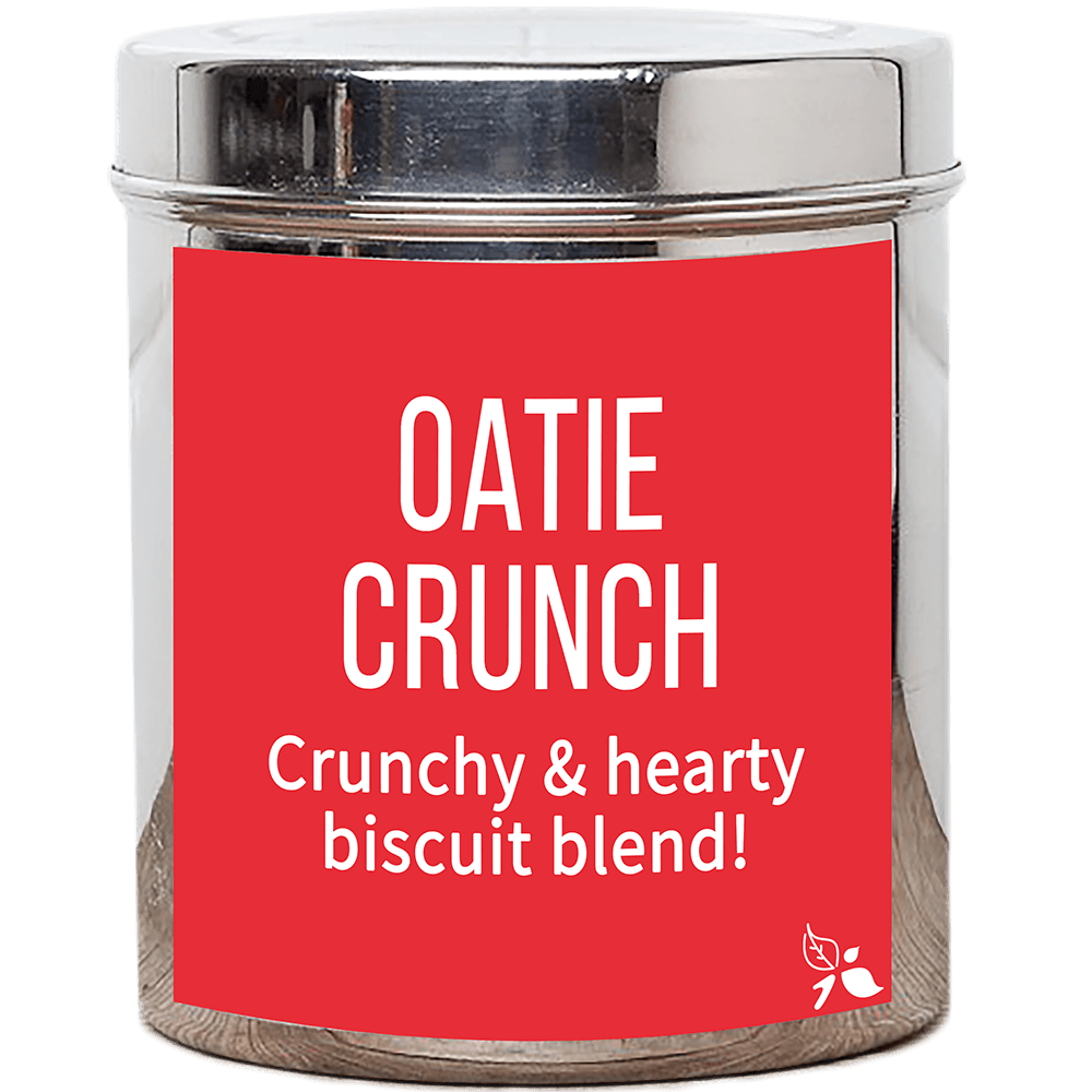 Oatie crunch custom loose leaf tea tin