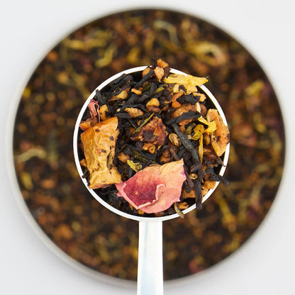 Pistachio Chocolate Truffle Loose Leaf Tea in a Tea Spoon