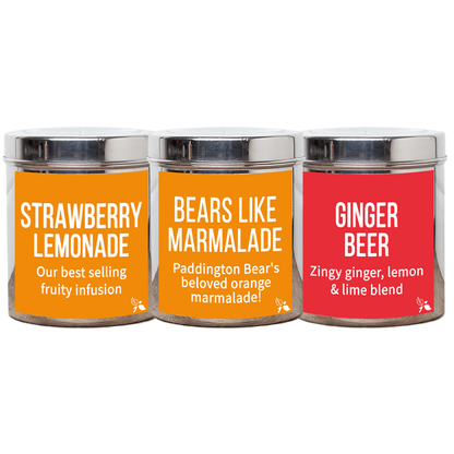 Strawberry lemonade tea and bears like marmalade tea and ginger beer tea