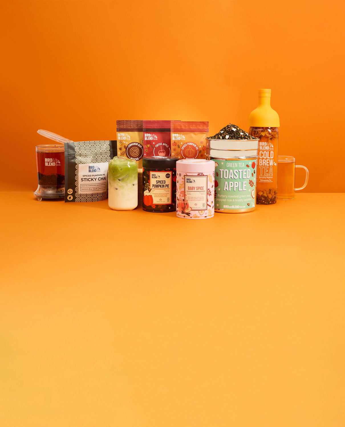 autumn full range teas matcha and sticky chai
