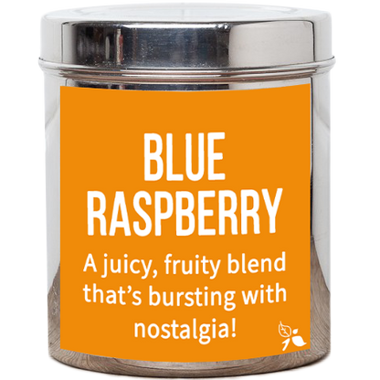 blue raspberry tea tin