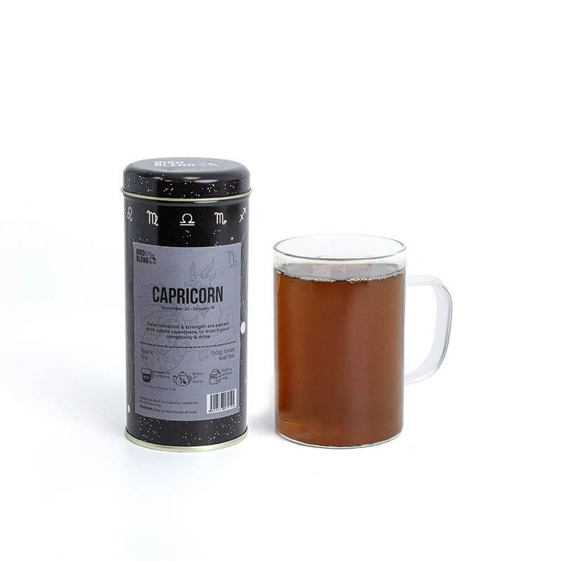 capricorn zodiac tea tin &amp; cup of tea