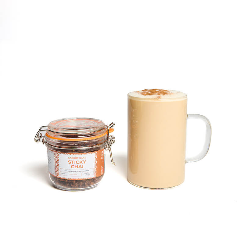 carrot cake sticky chai with mug