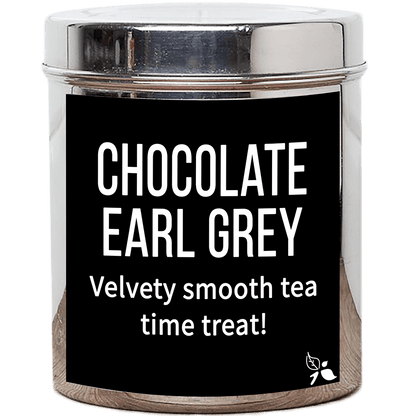 chocolate earl grey custom tea tin