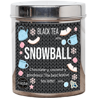 christmas snowball tea tin stylised