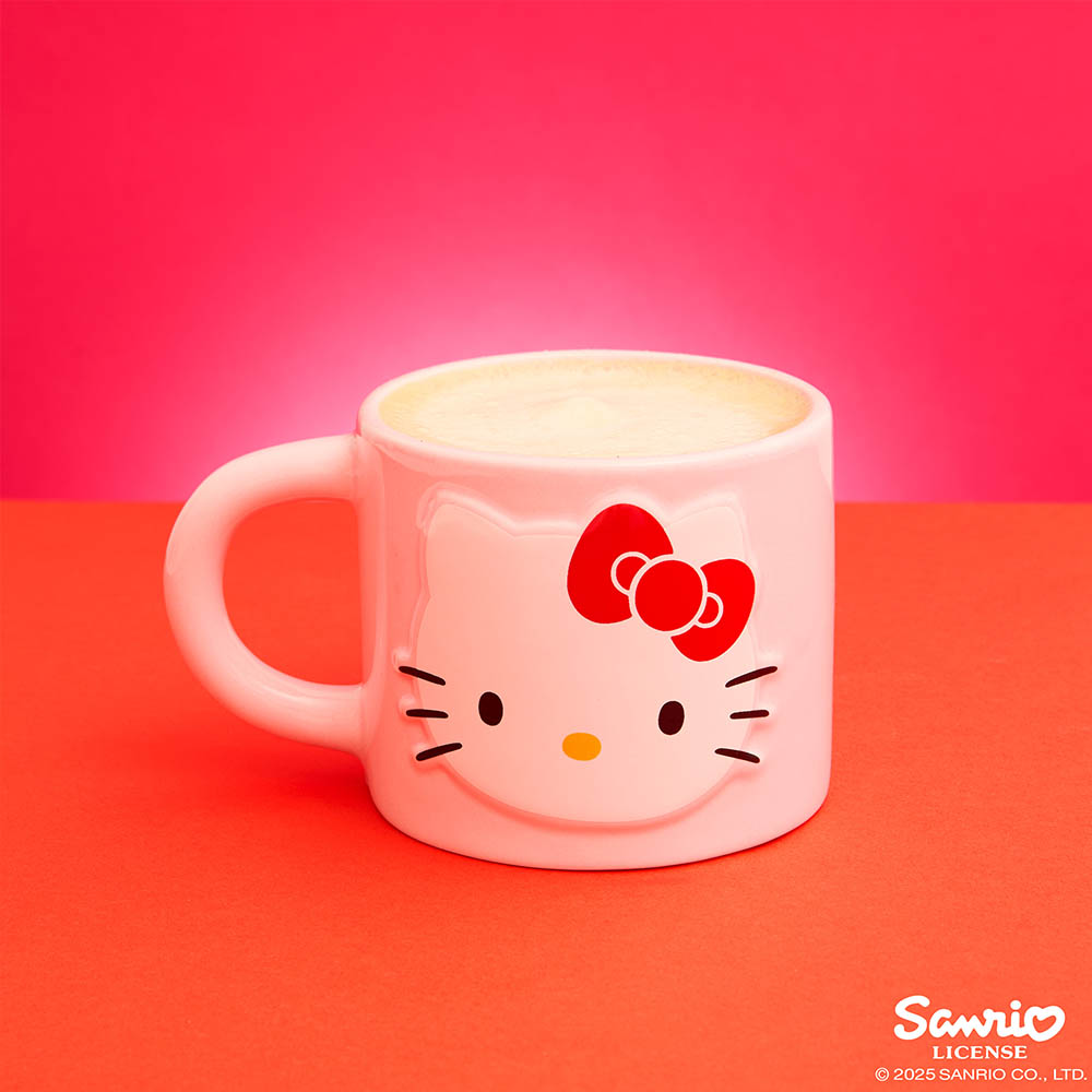 hello kitty pink embossed mug