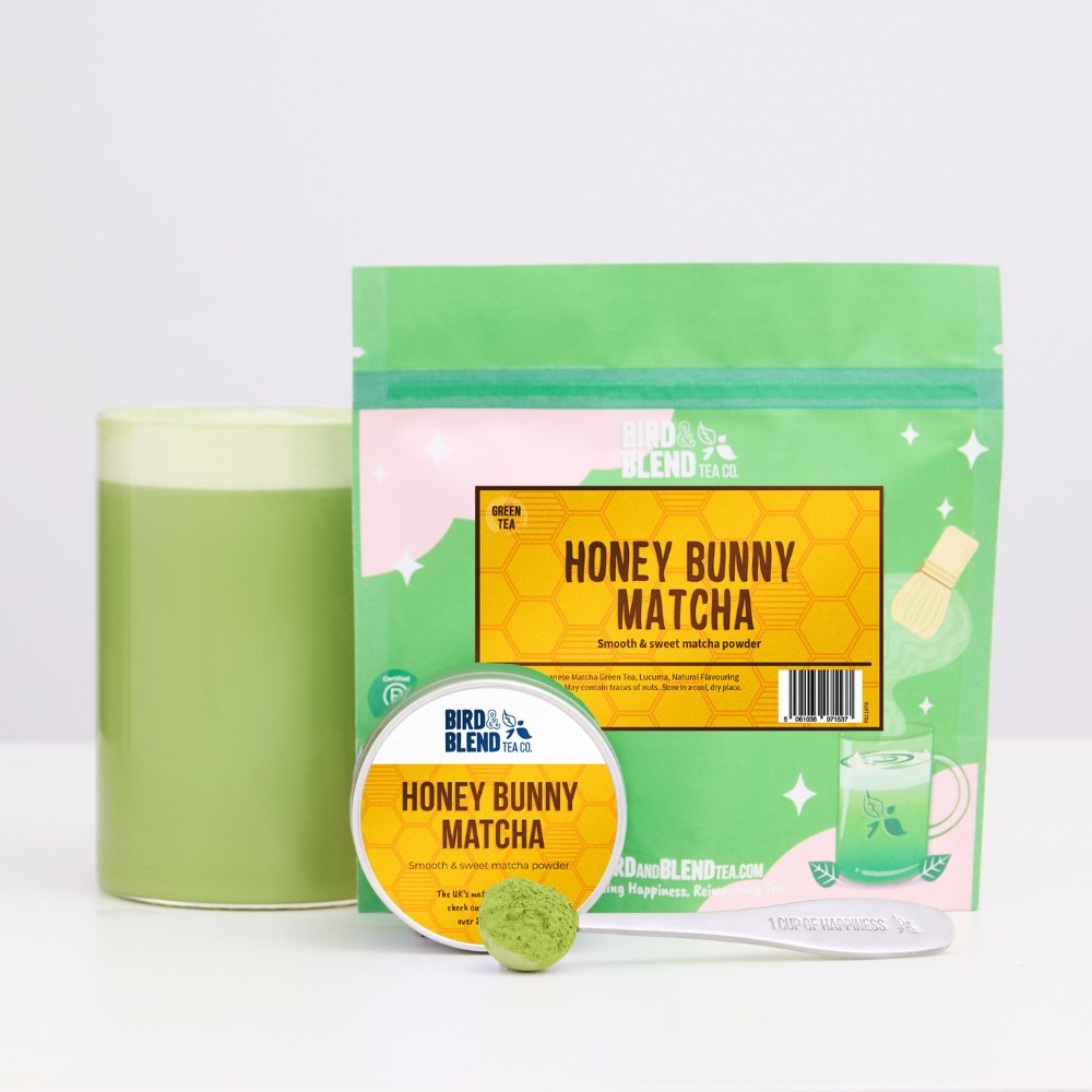 honey bunny matcha pouch with tin