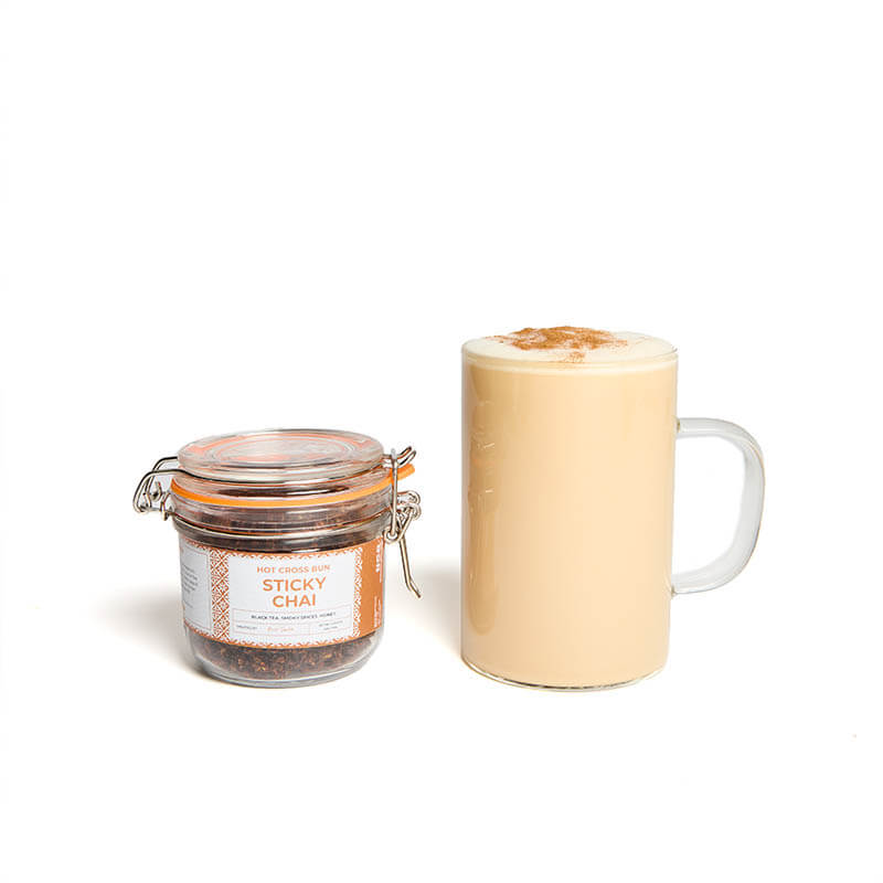 hot cross bun sticky chai mug with jar