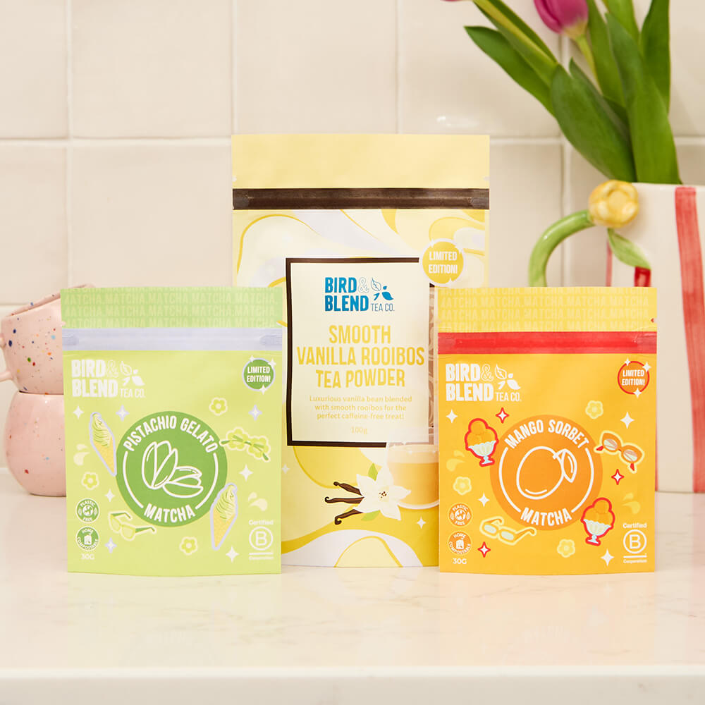 ice cream sundae tea powder and matcha tea bundle