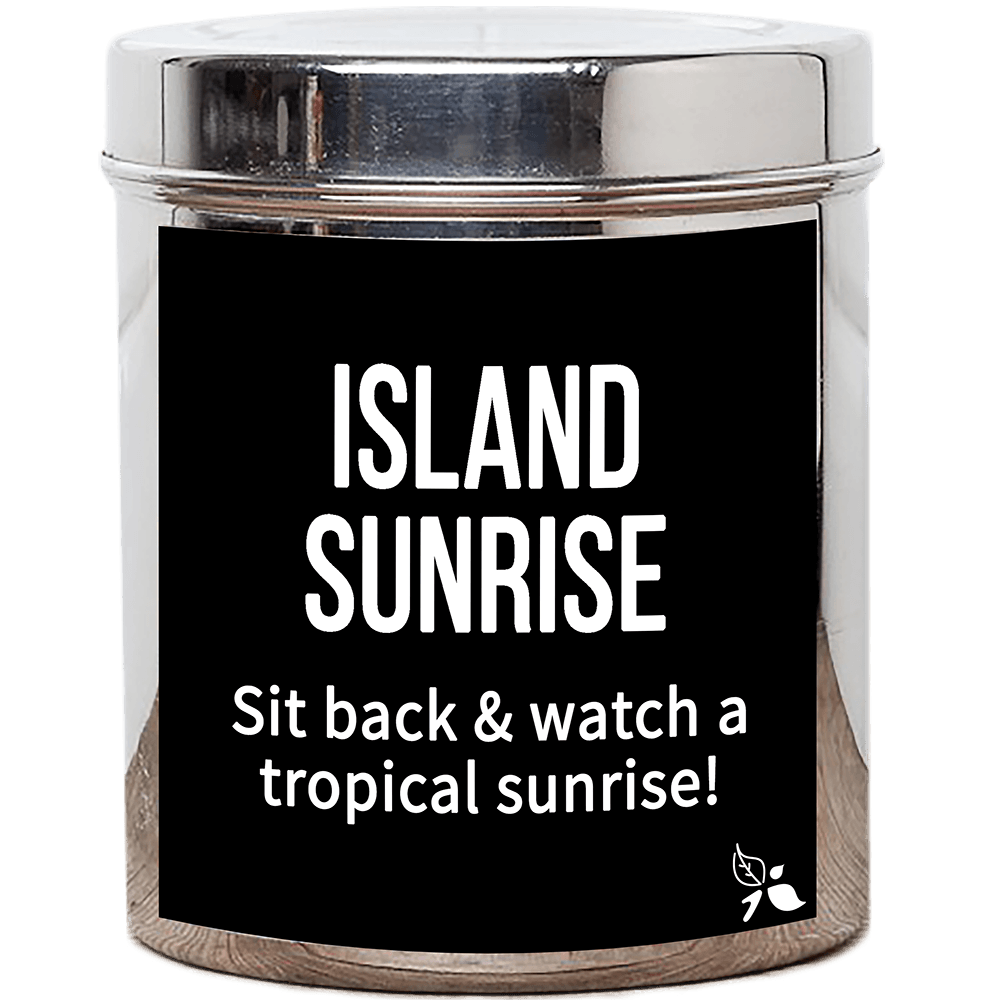 island sunrise digital tea tin