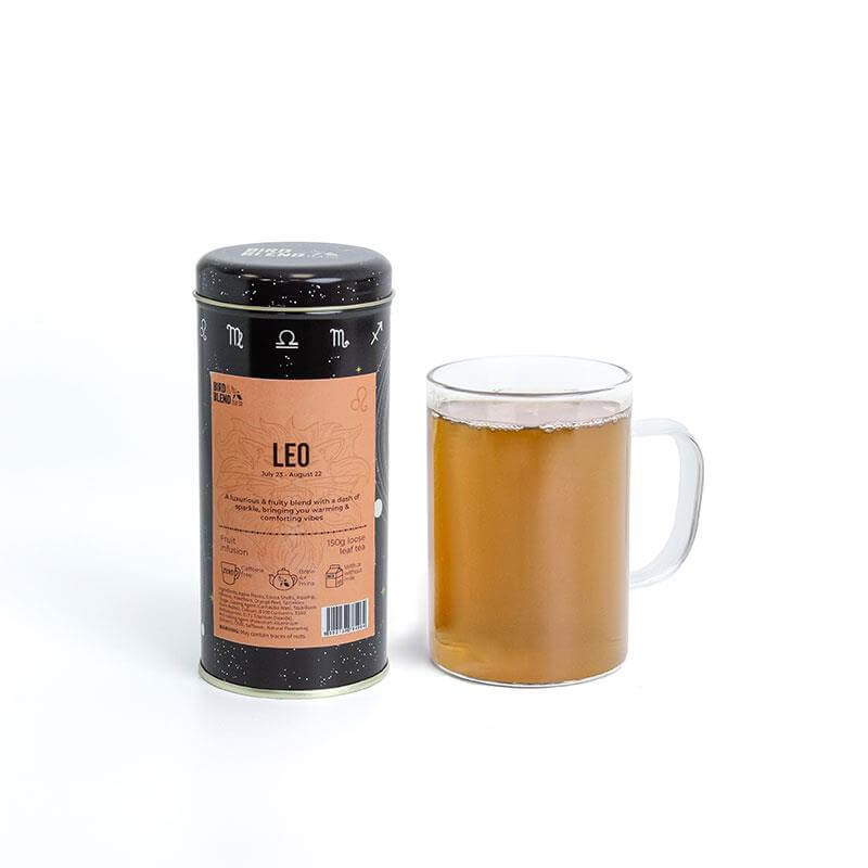 Leo zodiac tea and tea tin