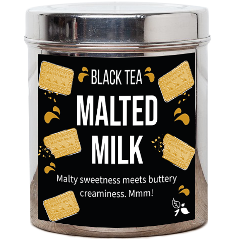 malted milk tea tin stylised