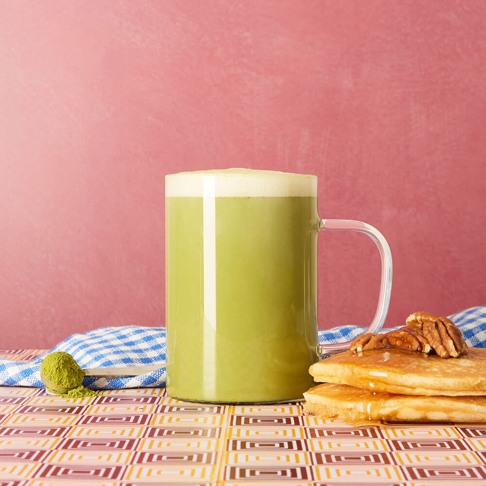Maple Pecan Pancakes Hot Matcha Tea