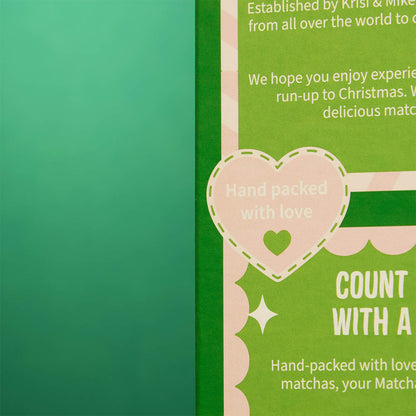 matcha tea advent hand packed with love