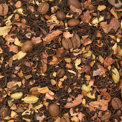 mocha chai loose leaf tea flatlay