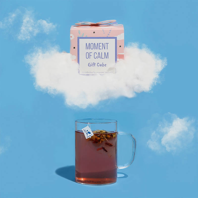 moment of calm tea gift cube