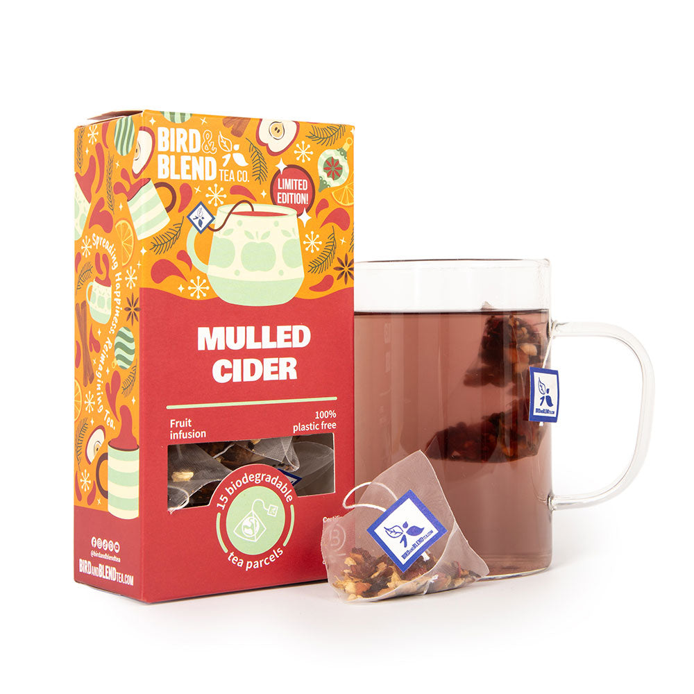 Mulled cider 15 gift tea bag box and hot tea and tea bag