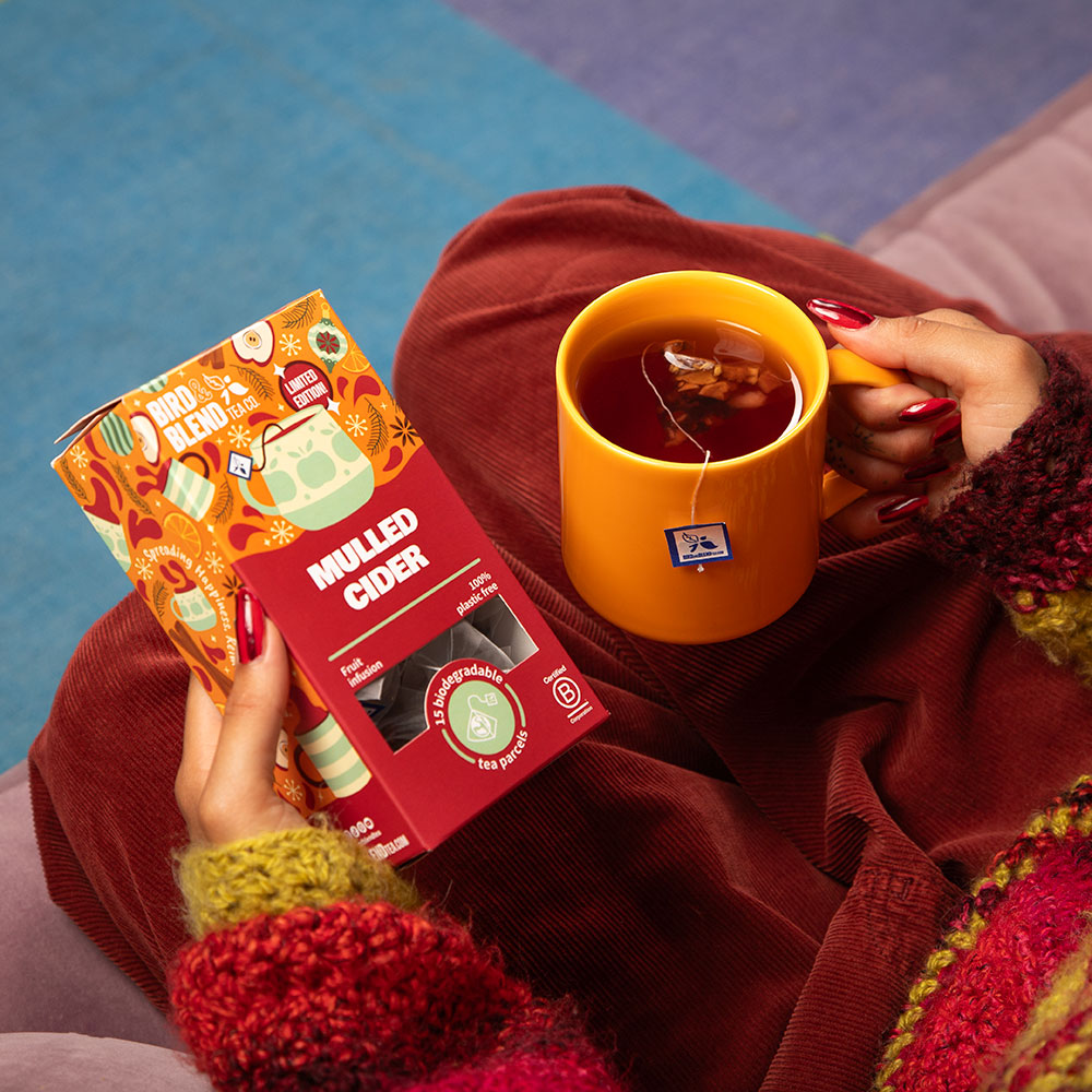 Mulled cider 15 gift tea bag box and hot tea and tea bag