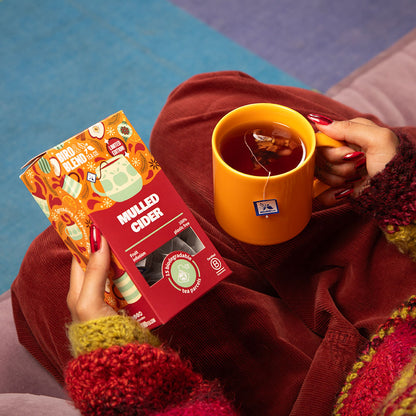 Mulled cider 15 gift tea bag box and hot tea and tea bag