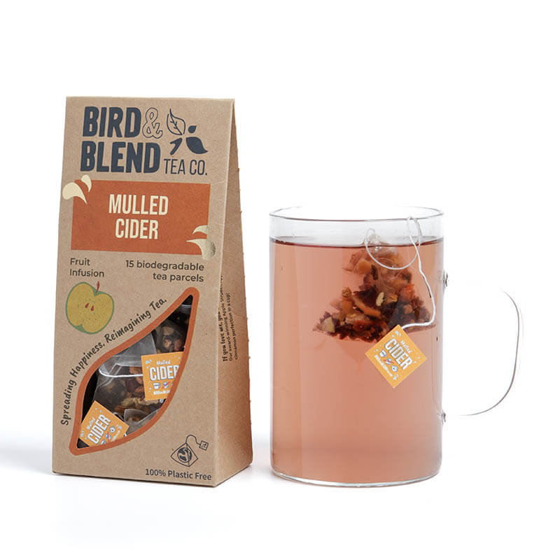 mulled cider tea pack and mug