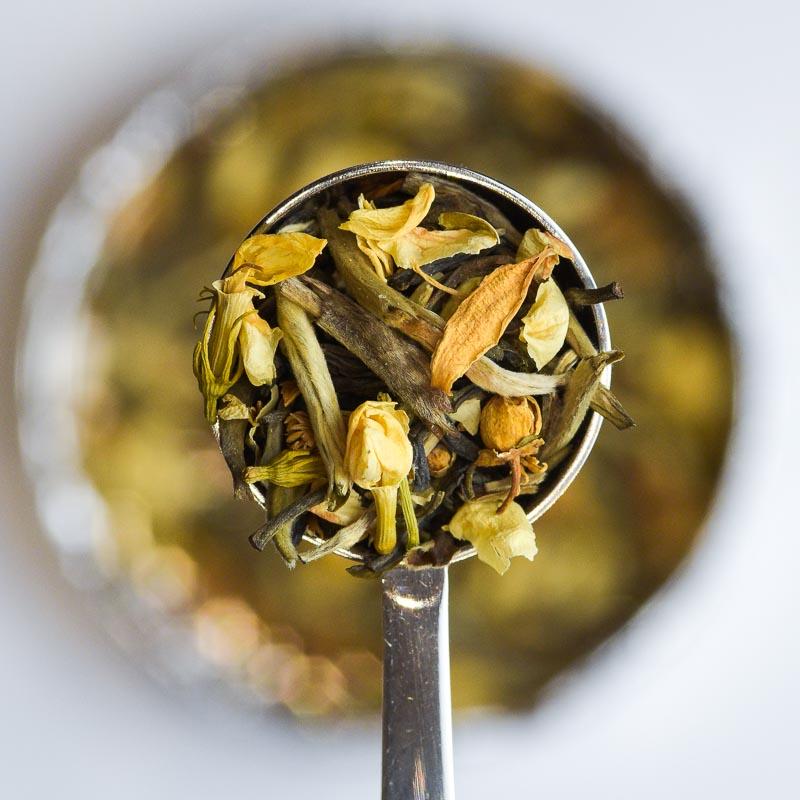 nearly nirvana loose leaf tea in perfect tea spoon