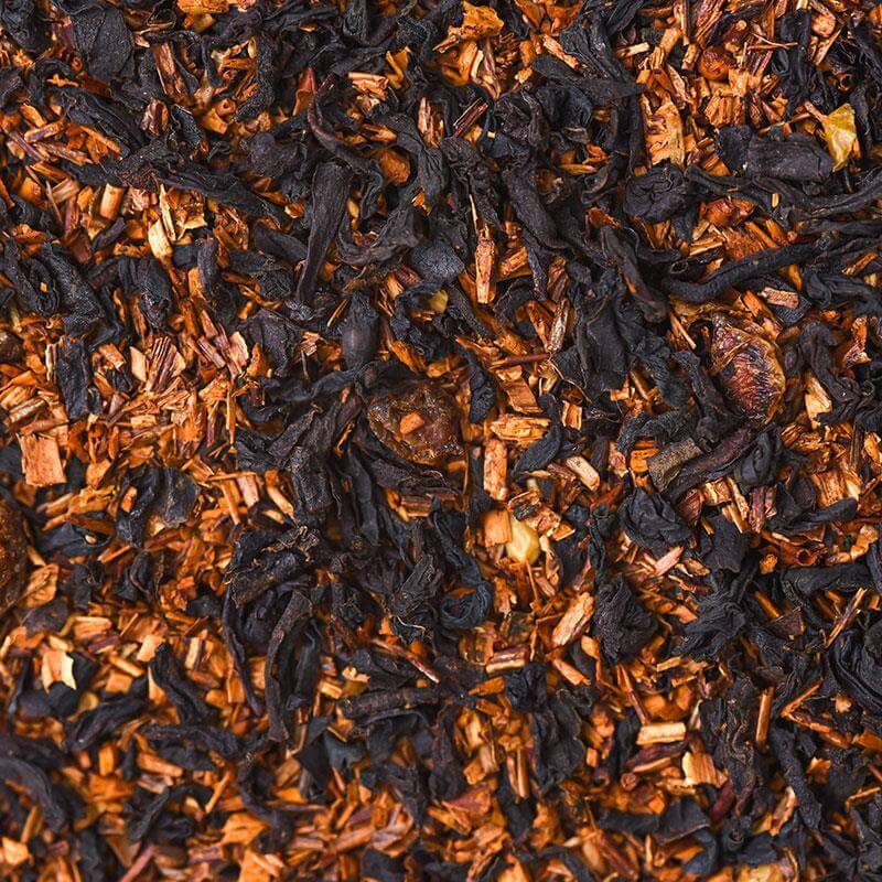 norwich golden hour loose leaf rooibos &amp; sri lankan black tea blend flatlay