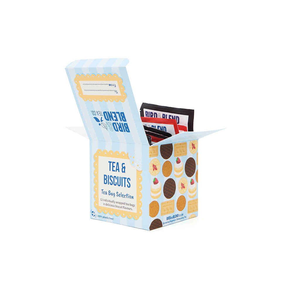 open tea &amp; biscuit tea bag selection gift cube 