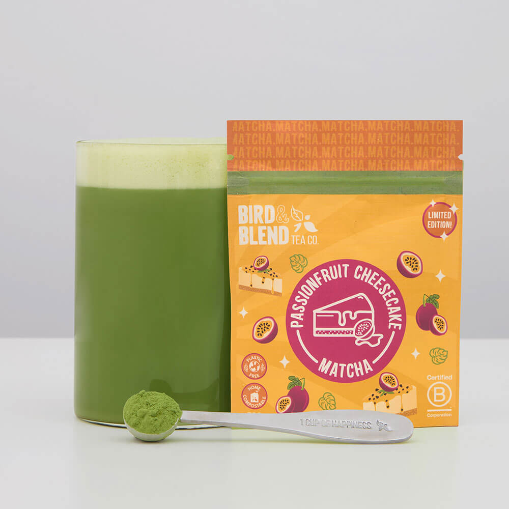 passionfruit cheesecake matcha tea